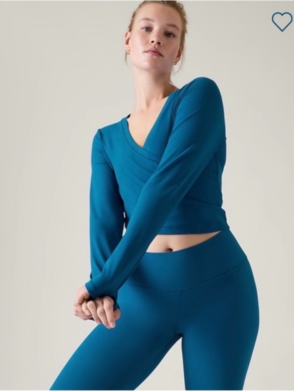 NWT Athleta Lapis Blue Transcend Wrap Top Large L